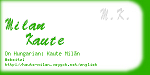 milan kaute business card